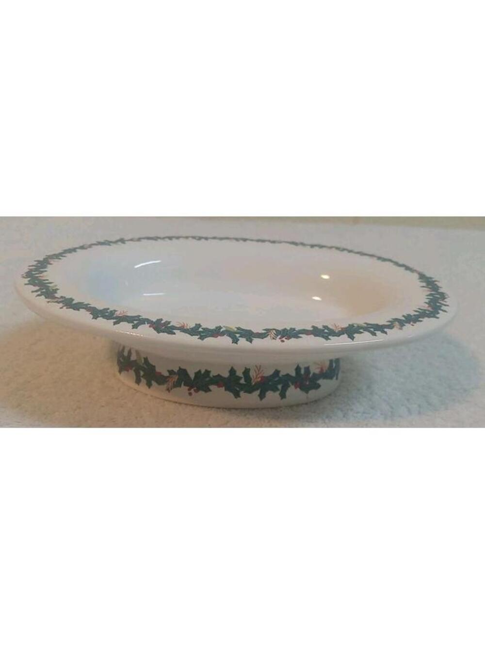 Vtg Bath and Body Works Ceramic 7”  Soap Dish with Holiday Garland Excellent Con